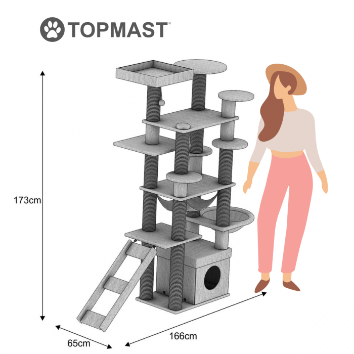 Topmast krabpaal Fluffy Langhaar - Malta - Bruin