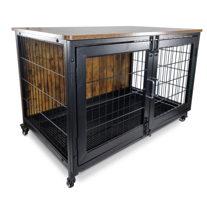 Topmast Metalen Bench Vintage - 95 x 56 x 65 cm - Rustic Brown & Black