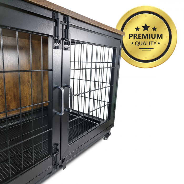 Topmast Metalen Bench Vintage - 95 x 56 x 65 cm - Rustic Brown & Black