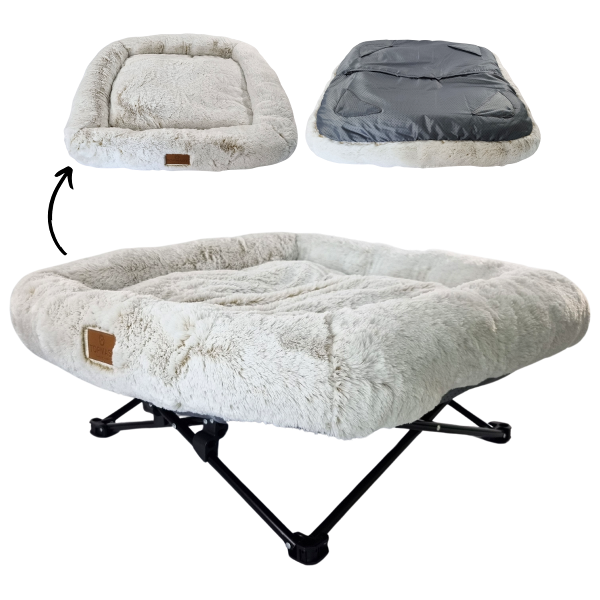 Topmast Dierenstretcher Fluffy - Snowy White - 76 x 76 x 13 cm