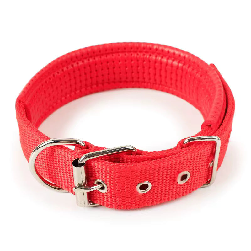 Verstelbare nylon hondenhalsband - Rood
