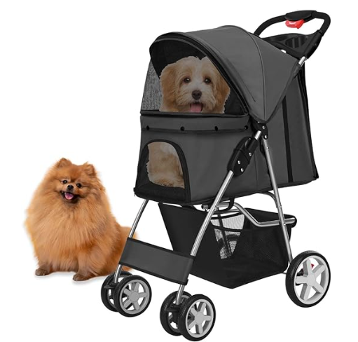 Hondenbuggy - Kattenbuggy Classic Antraciet – 4 Wielen