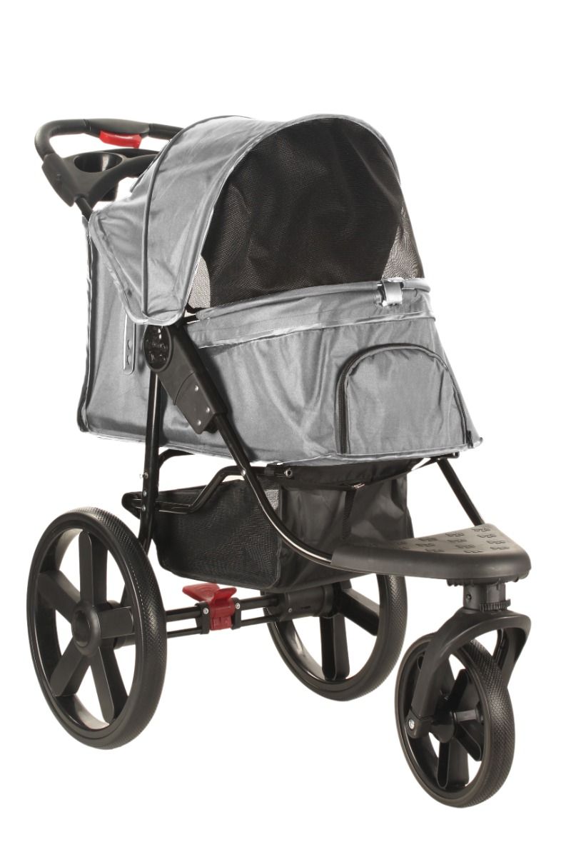 Hondenbuggy - Kattenbuggy Comfort All Terain - Antraciet - Drie wielen