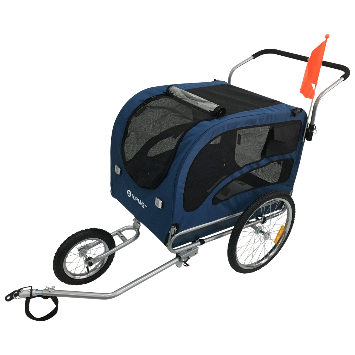 Topmast Hondenfietskar - Met Jogger Functie - Opvouwbaar - Blauw - XL