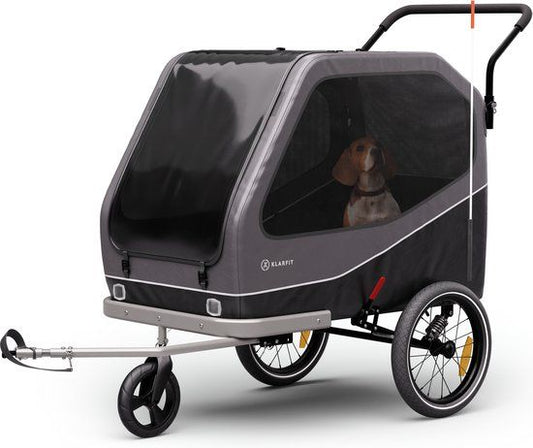 Topmast fietsaanhanger - Inklapbaar - Antraciet - Met Joggerfunctie en zwenkwiel