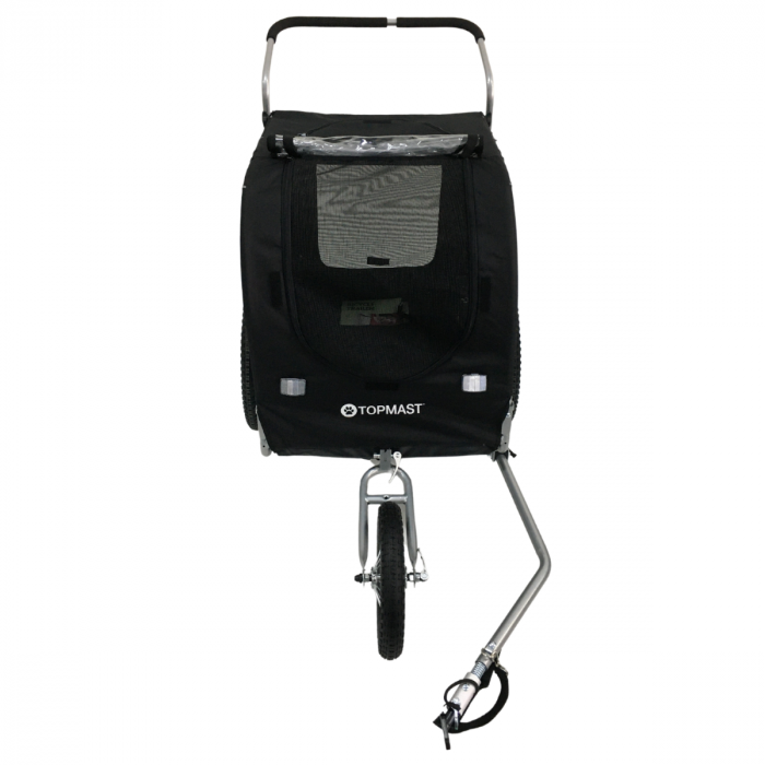 Topmast Hondenfietskar - Met Jogger Functie - Opvouwbaar - Zwart - Large