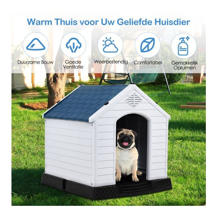 Topmast Hondenhok Kunststof - Weersbestendig - Diverse maten