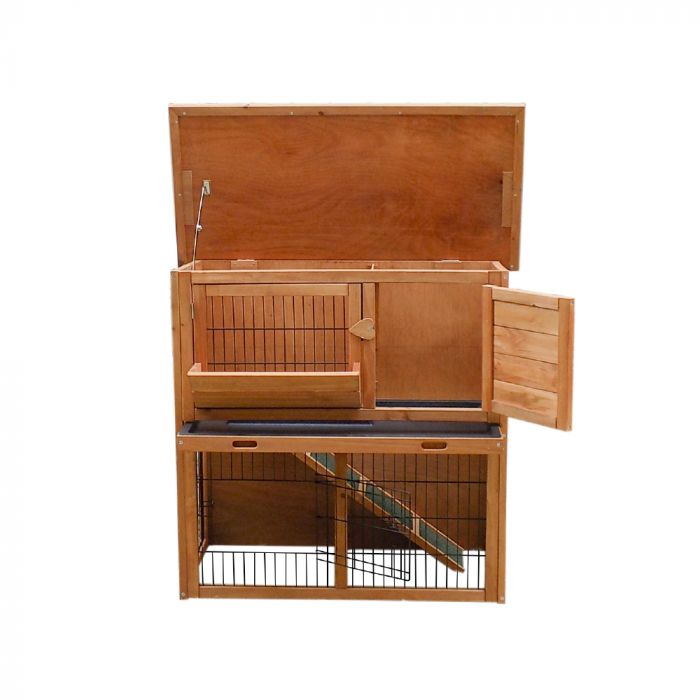 Konijnenhok hout XL - 136 x 50 x 92 cm