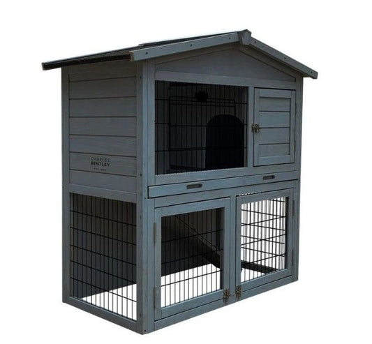 Konijnenhok hout grey washed