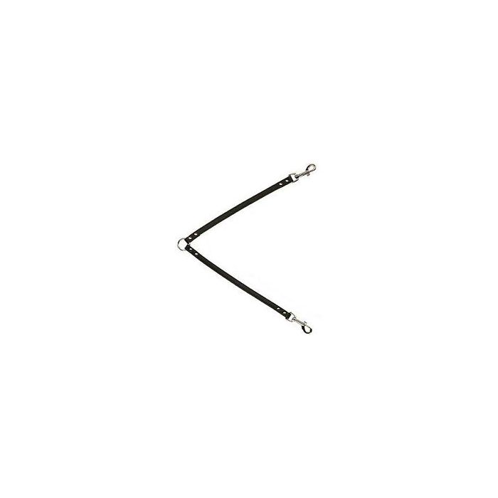 Koppellijn Softleer Bruin voor twee honden