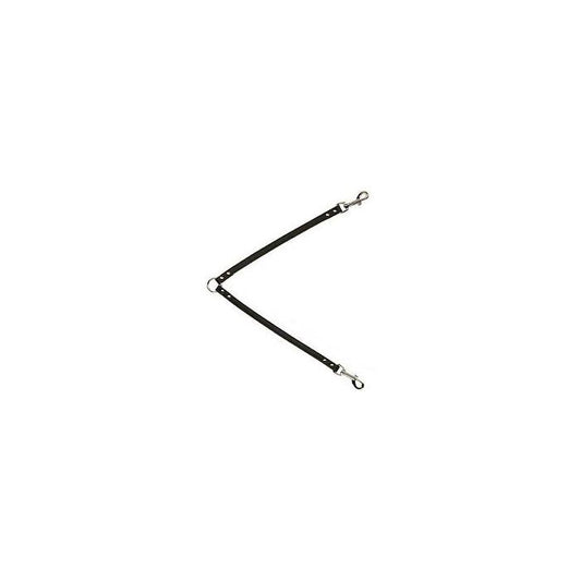 Koppellijn Softleer Bruin voor twee honden