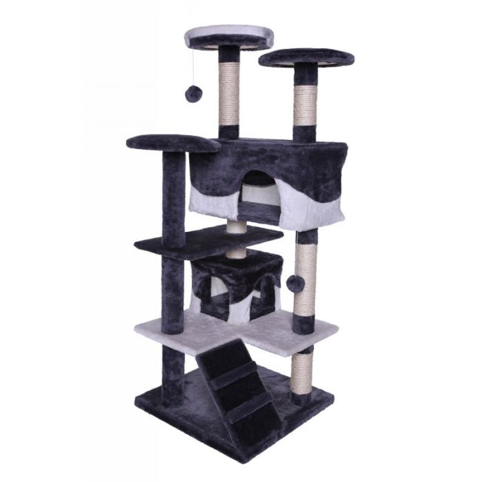 Topmast Krabpaal Mickey - Grijs & Wit - 50 x 50 x 125 cm