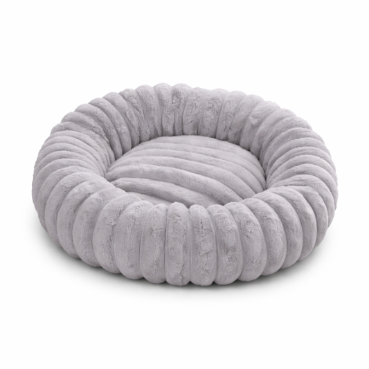 Topmast Donut - Geribbelde Pluche - Grijs - Twee maten