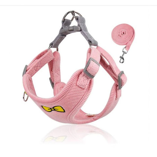 Soft pluche Hondentuigje - Comfort + Zachte Looplijn - Roze