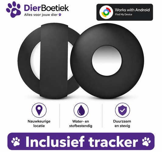 Dierboetiek® Siliconen Hoesje Voor om Halsband inclusief Android Tag – Geschikt voor Android – Locatietracker – Penning