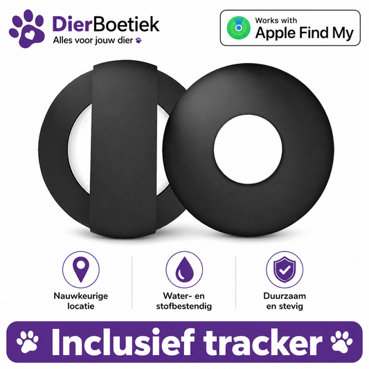 Dierboetiek® Siliconen Hoesje Voor om Halsband inclusief Apple Tag Tracker – Apple Find My – Locatietracker – Penning